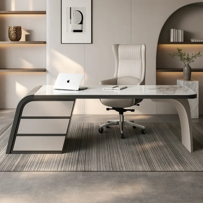 Livora One CORE エグゼクティブデスク セラミック 社長室 デザイン おしゃれ モダン 高級 デザイナー CEO　ホワイト