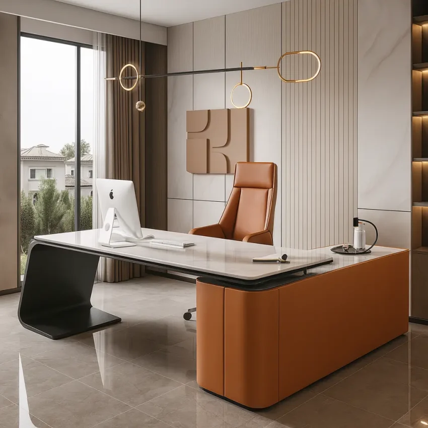 Livora One CORE エグゼクティブデスク セラミック 社長室 デザイン おしゃれ 高級 デザイナー CEO　オレンジ